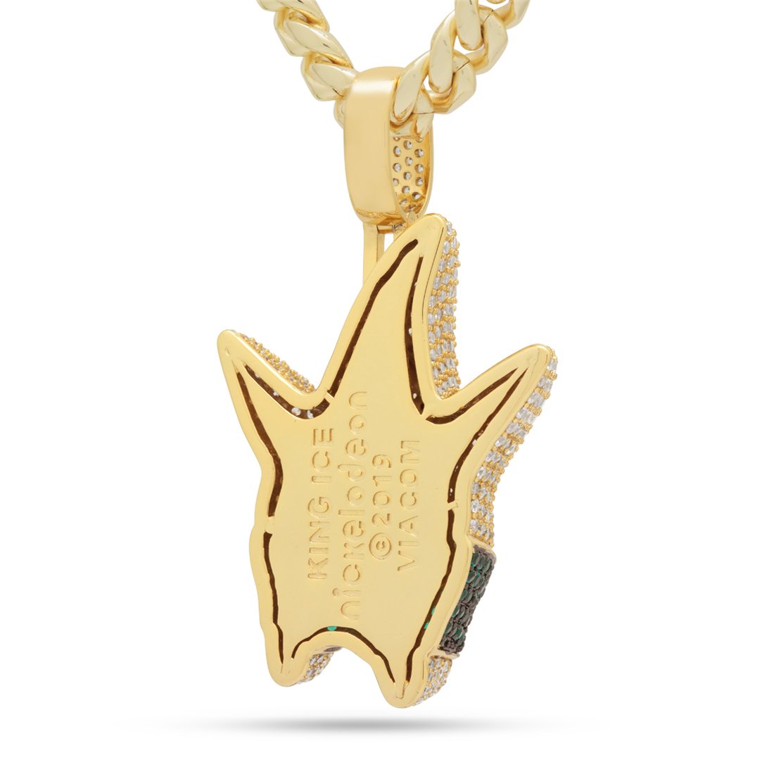 SpongeBob x King Ice - Iced Patrick Star Necklace  in  14K Gold / 3" by King Ice