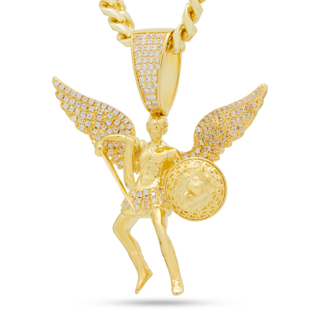 St. Michael the Archangel Necklace  in  14K Gold / 2.7" by King Ice