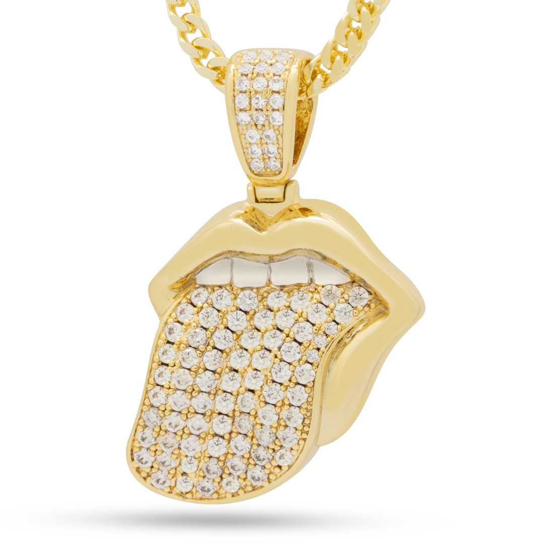 Tongue of Desire Necklace  in  14K Gold / 1.5" by King Ice