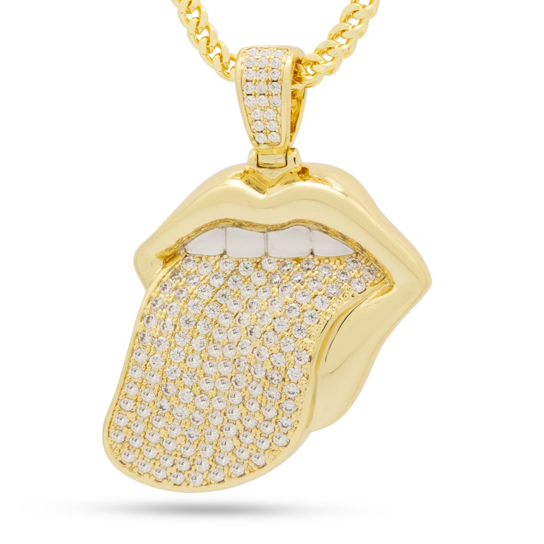 Tongue of Desire Necklace  in  14K Gold / 1.9" by King Ice