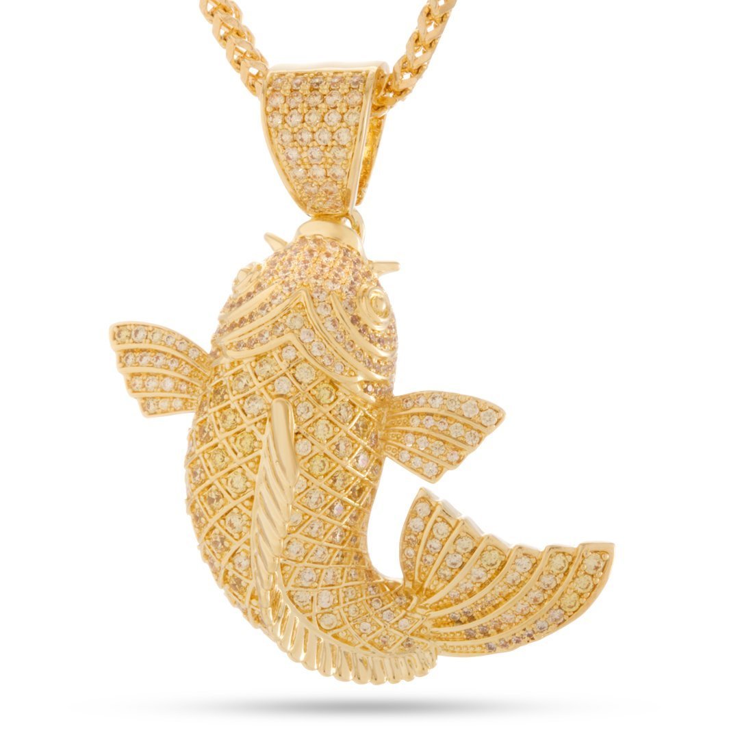 Utsurimono Koi Fish Necklace  in  14K Gold / 2.1" by King Ice