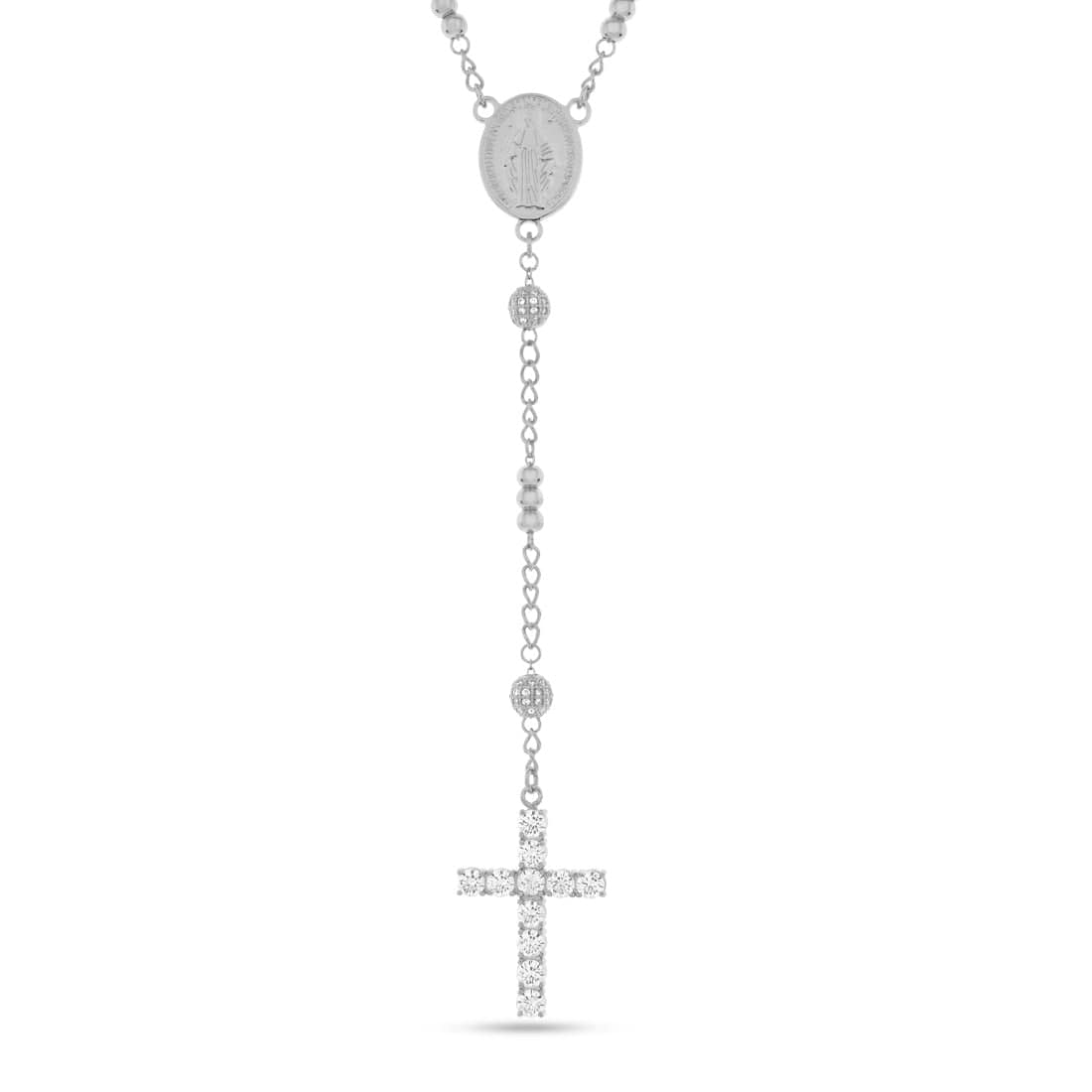 Our Father Rosary Chain  in  White Gold by King Ice