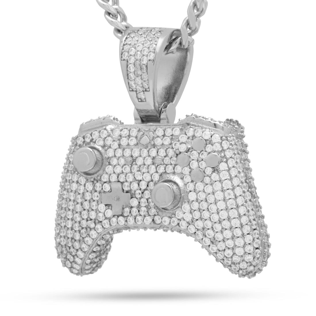 Xbox x King Ice - Classic Controller Necklace  in  White Gold / 1.4" by King Ice