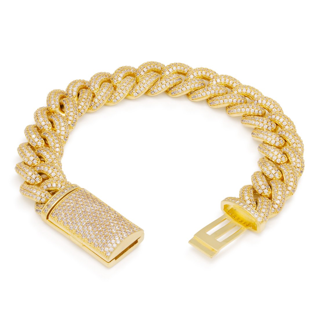 15mm Classic Iced Miami Cuban Bracelet  in  by King Ice