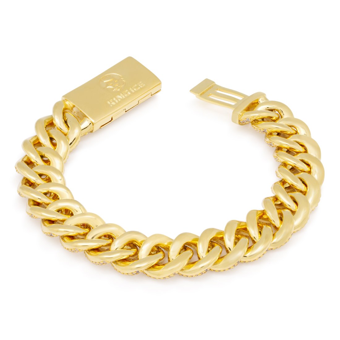 15mm Classic Iced Miami Cuban Bracelet  in  by King Ice