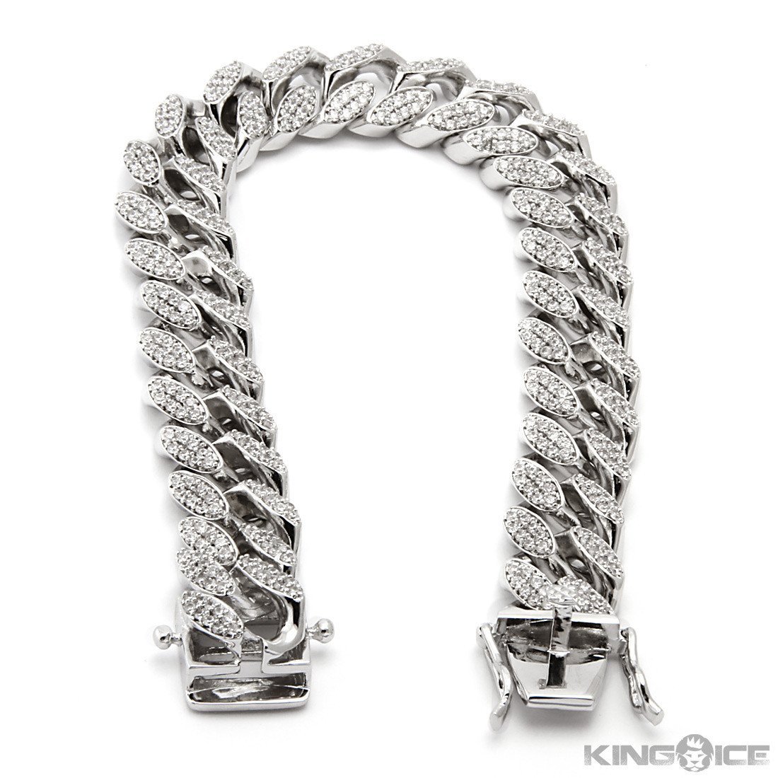 15mm Classic Iced Miami Cuban Bracelet  in  by King Ice