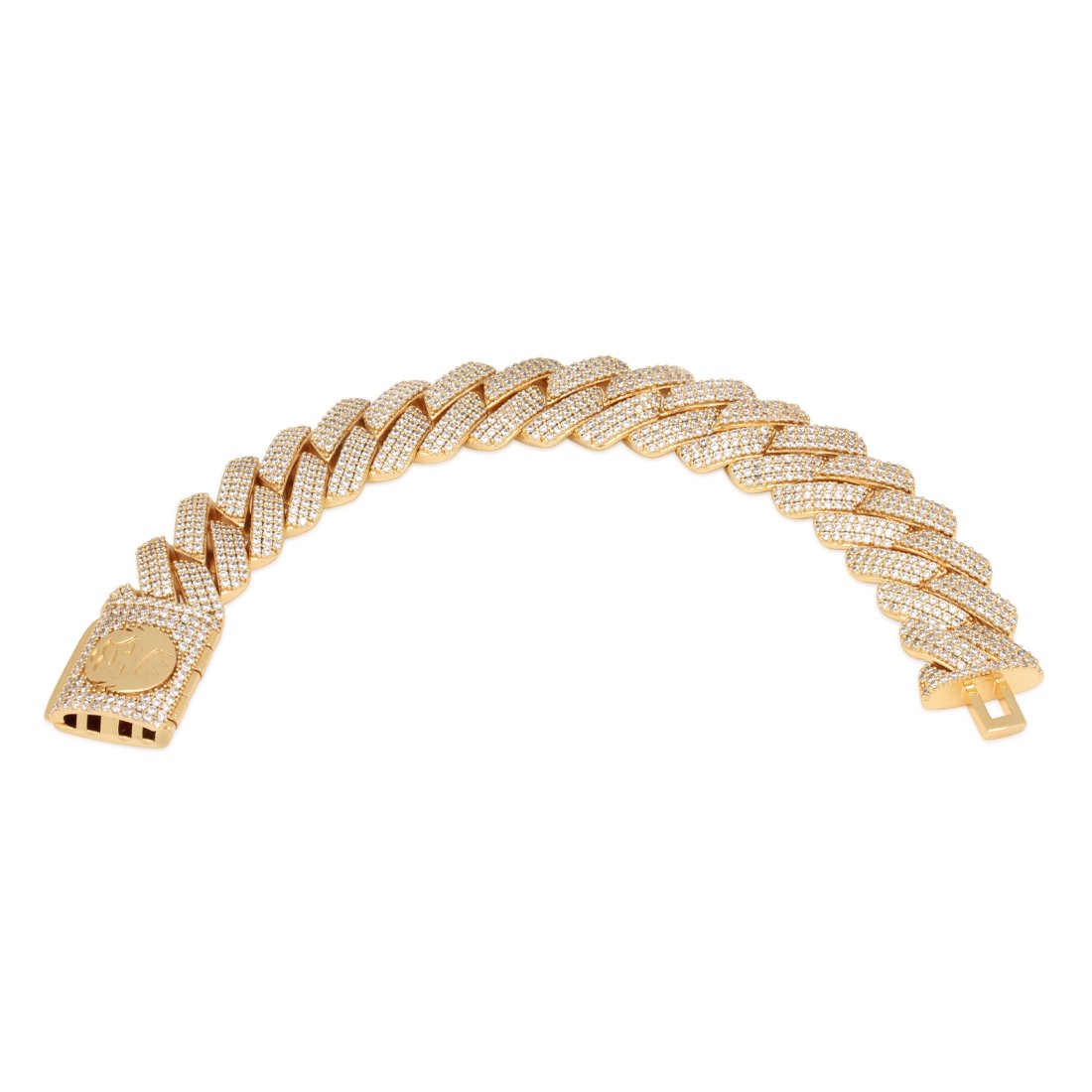 18mm Iced Diamond Cut Miami Cuban Link Bracelet  in  by King Ice