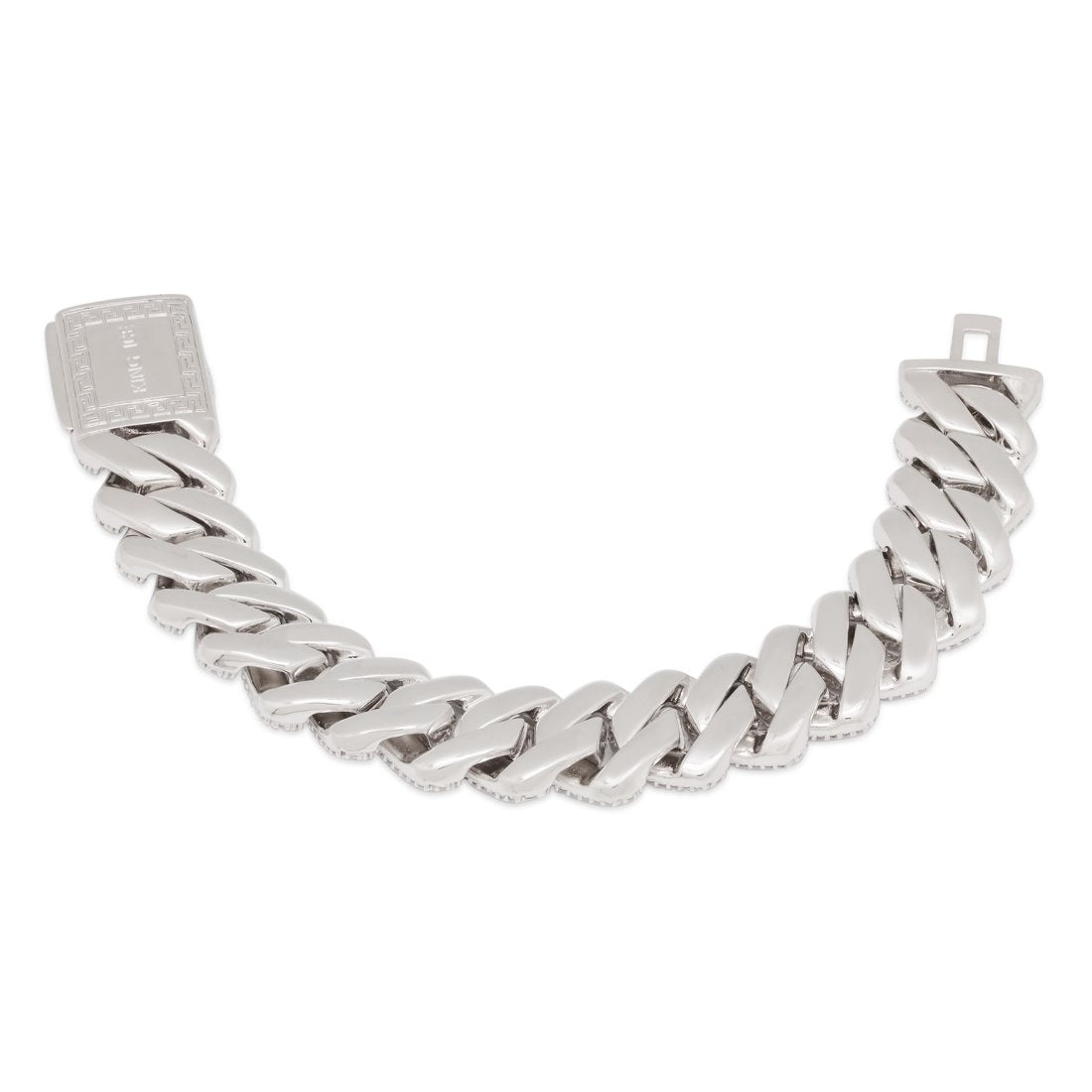 18mm Iced Diamond Cut Miami Cuban Link Bracelet  in  by King Ice