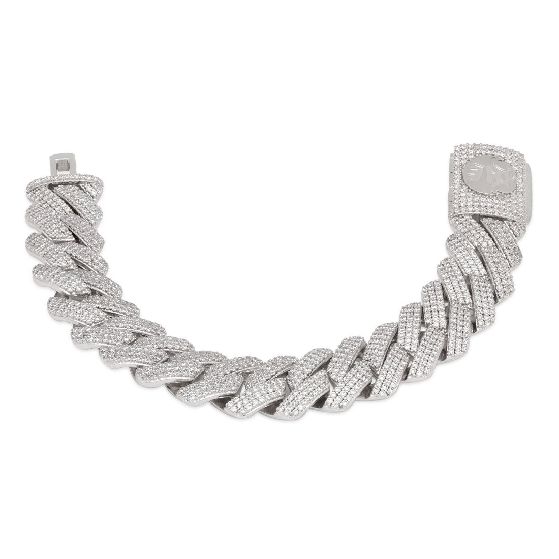 18mm Iced Diamond Cut Miami Cuban Link Bracelet  in  Gold Plated / White Gold / 7" by King Ice