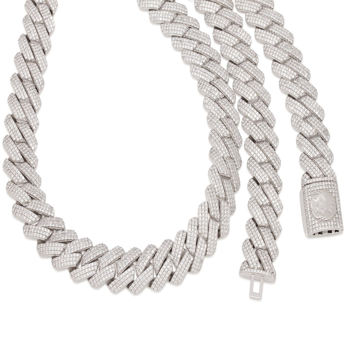 18mm Iced Diamond-Cut Miami Cuban Link Chain  in  by King Ice