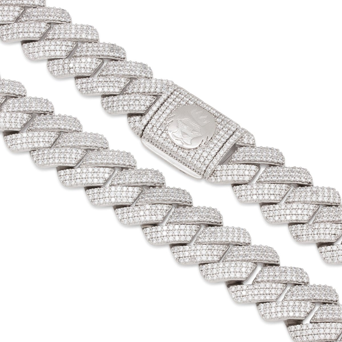 18mm Iced Diamond-Cut Miami Cuban Link Chain  in  by King Ice