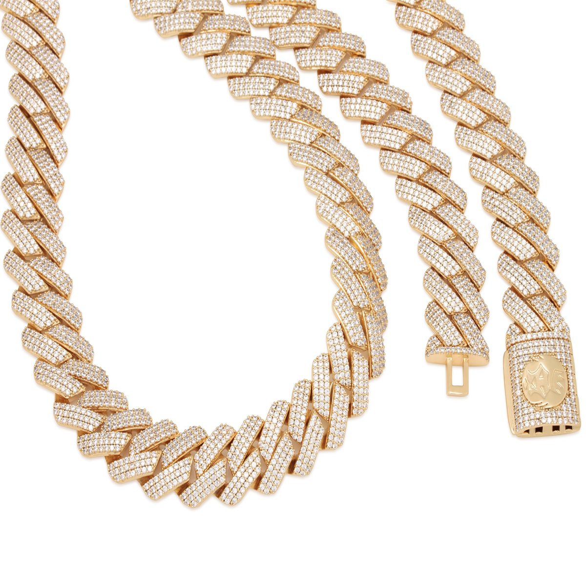 18mm Iced Diamond-Cut Miami Cuban Link Chain  in  by King Ice