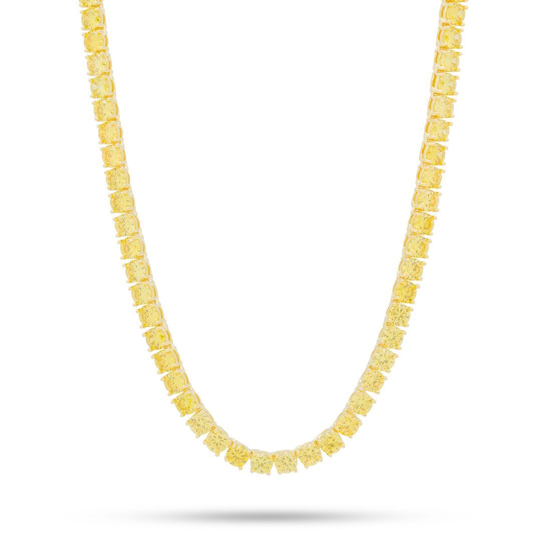 5mm Yellow Tennis Chain  in  Gold Plated / 14K Gold / 18" by King Ice