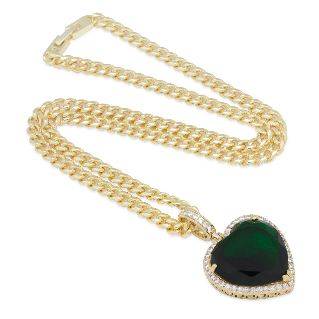 Emerald Heart Necklace  in  by King Ice