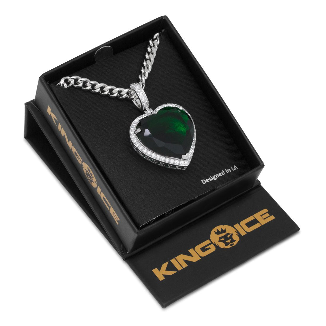 Emerald Heart Necklace  in  by King Ice