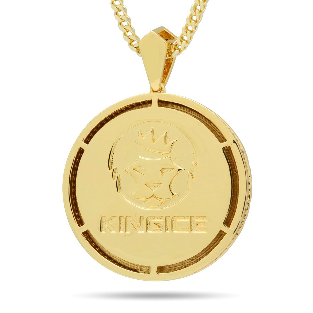 Gorilla Medallion Necklace  in  14K Gold / 2.1" by King Ice