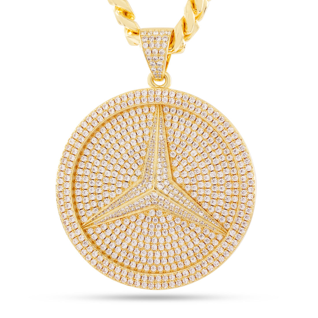 Paid in Full Medallion Necklace  in  14K Gold / 3.1" by King Ice