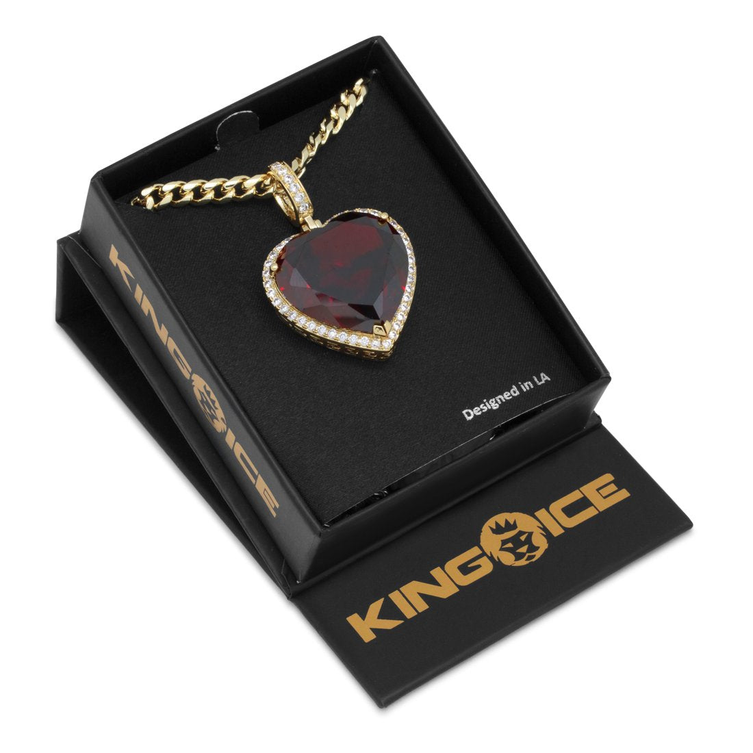 Ruby Heart Necklace  in  by King Ice