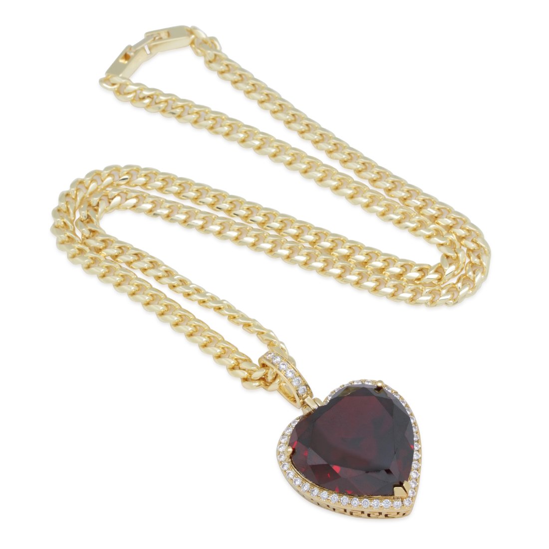 Ruby Heart Necklace  in  by King Ice