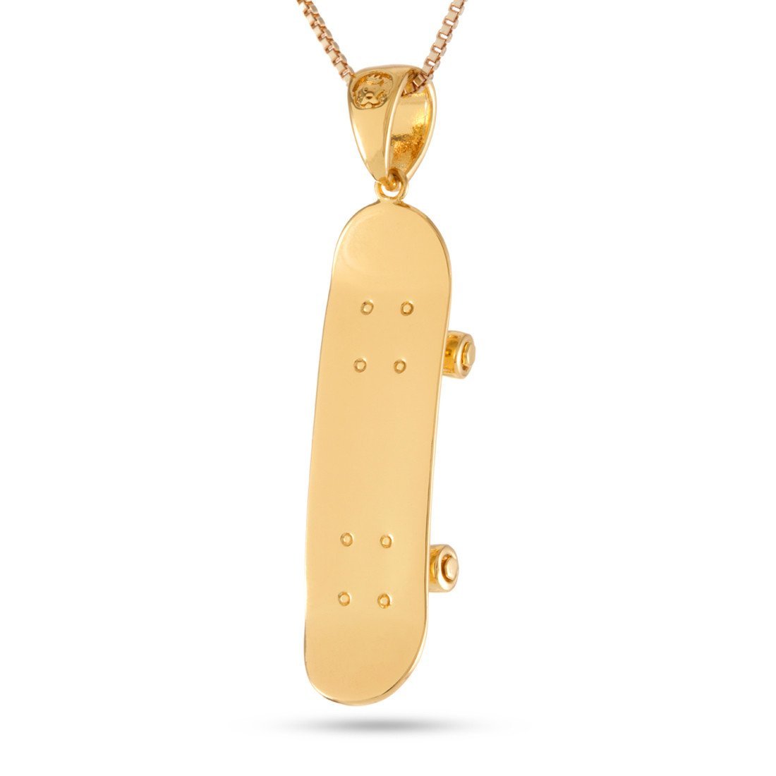 Skateboard Necklace  in  14K Gold / M by King Ice