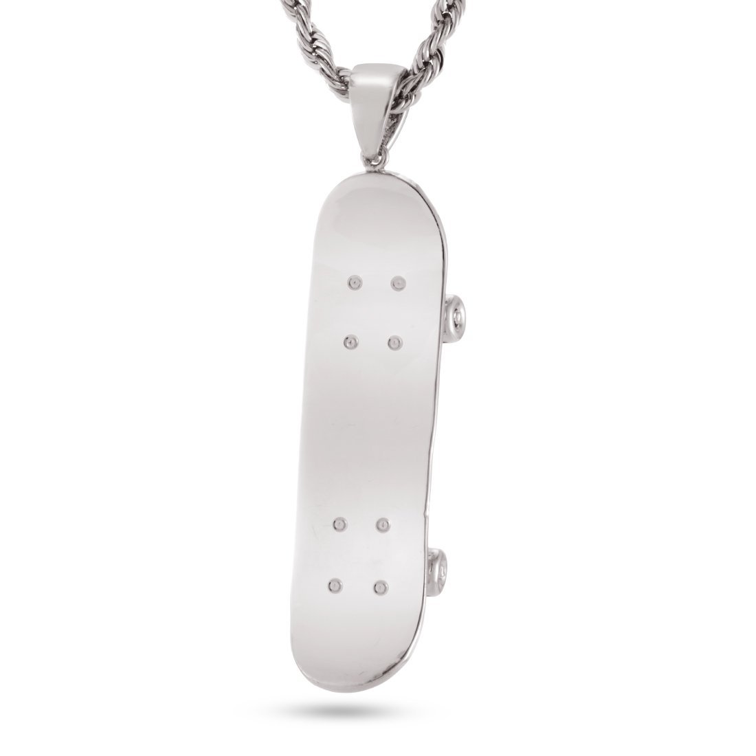 Skateboard Necklace  in  White Gold / L by King Ice